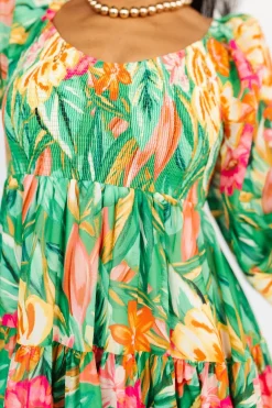 Outlet Baltic Born Acapulco Short Dress | Green Multi Print