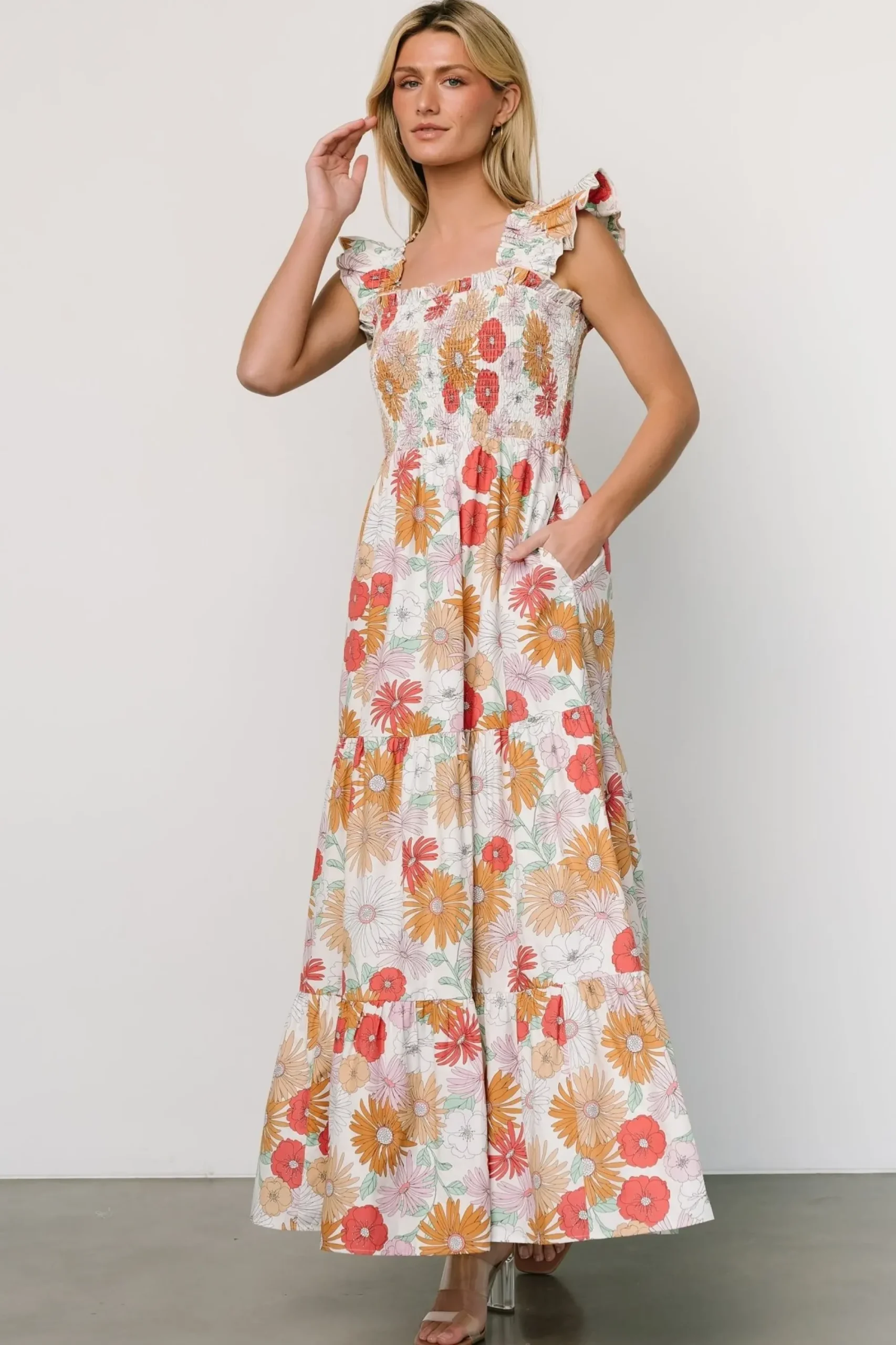 Fashion Baltic Born Adela Maxi Dress | Cream Multi Floral