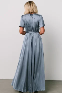 Sale Baltic Born Agnes Satin Maxi Dress | Whisper Blue