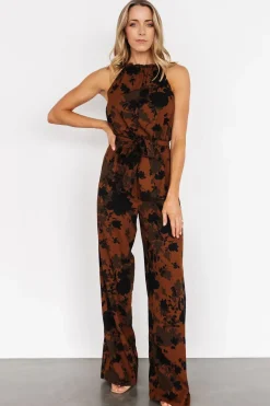 Outlet Baltic Born Alameda Halter Jumpsuit | Navy Blue Floral