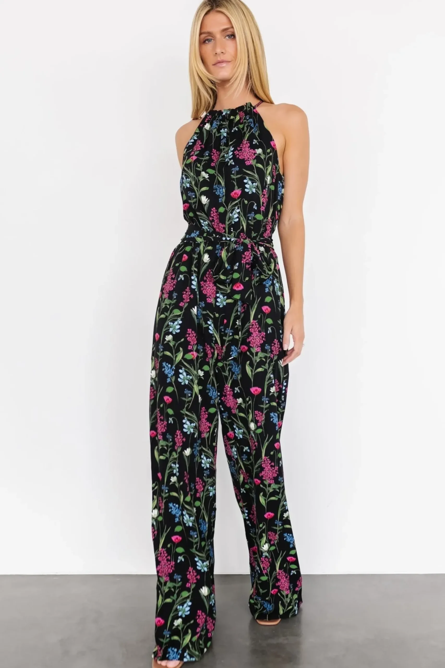 Discount Baltic Born Alameda Halter Jumpsuit | Black Floral