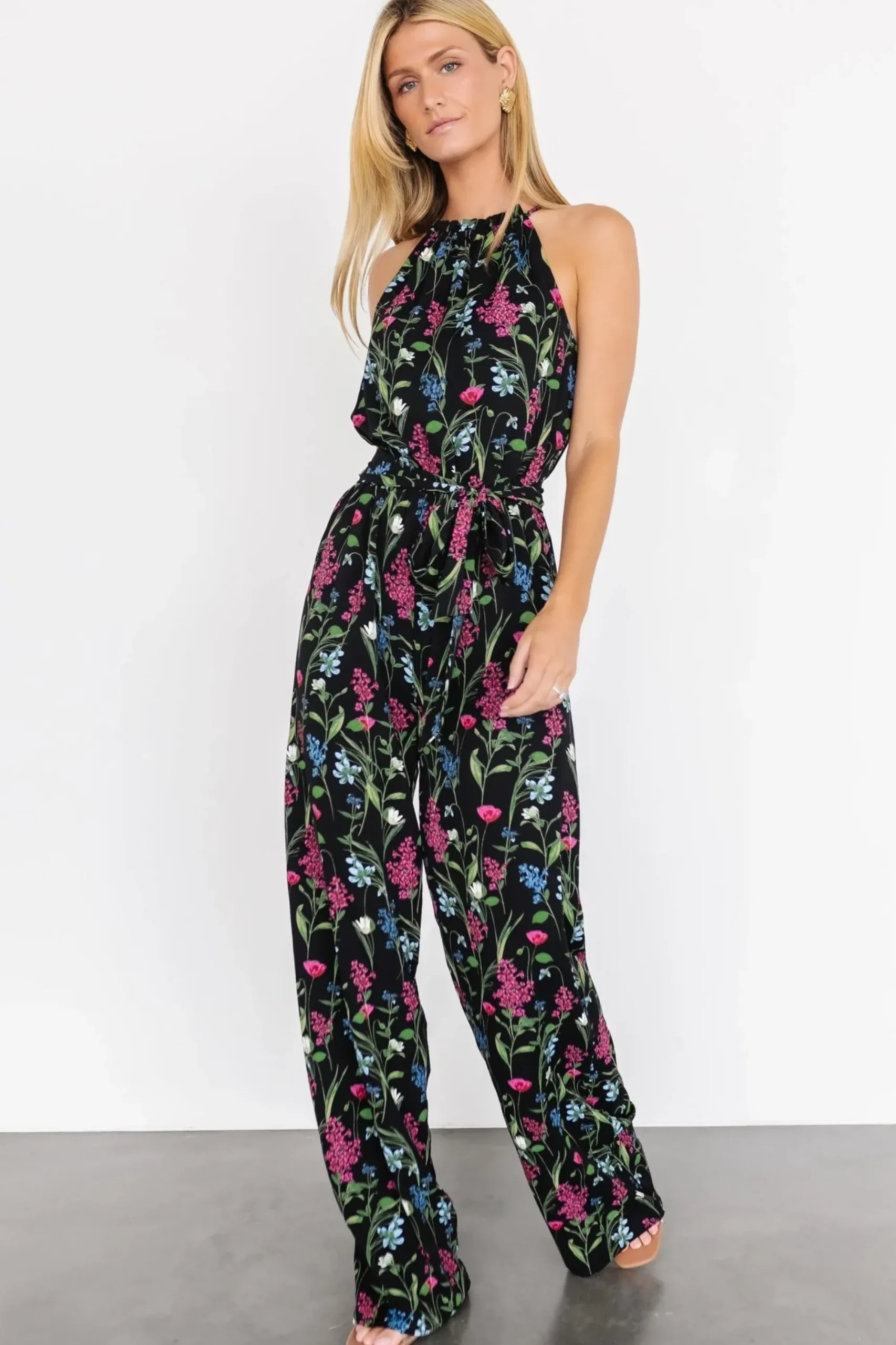 Discount Baltic Born Alameda Halter Jumpsuit | Black Floral