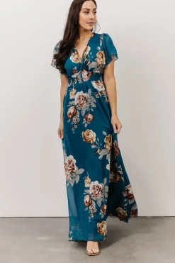 Discount Baltic Born Alexandria Smocked Maxi Dress | Blue Floral