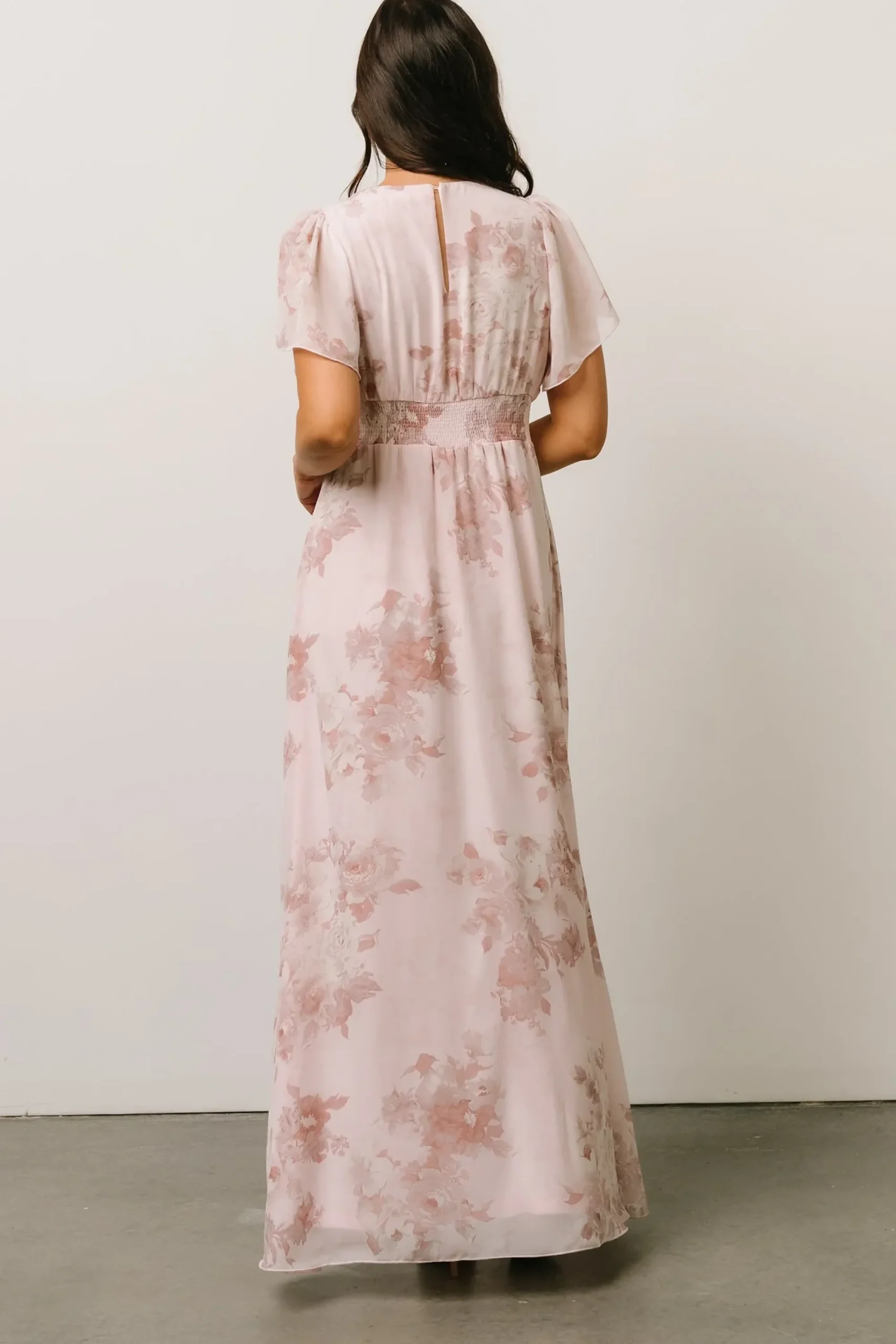 New Baltic Born Alexandria Smocked Maxi Dress | Blush Floral