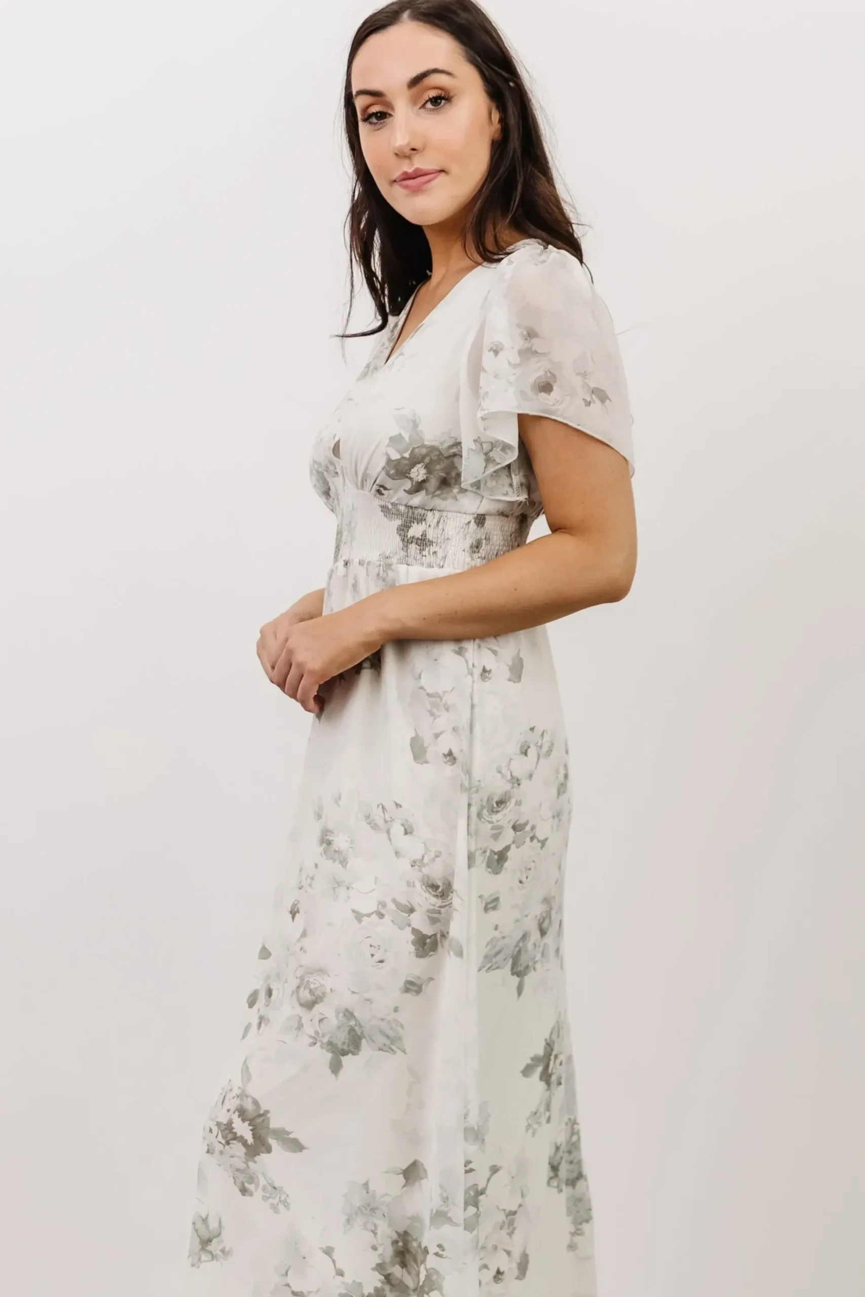 Online Baltic Born Alexandria Smocked Maxi Dress | Dusty Sage Floral