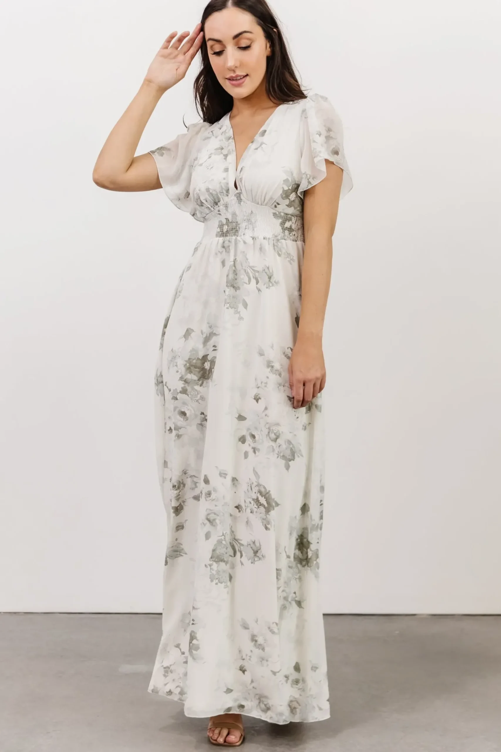 Online Baltic Born Alexandria Smocked Maxi Dress | Dusty Sage Floral