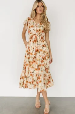 Sale Baltic Born Aliyah Midi Dress | Coral Floral