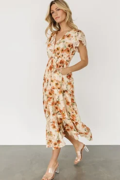 Sale Baltic Born Aliyah Midi Dress | Coral Floral