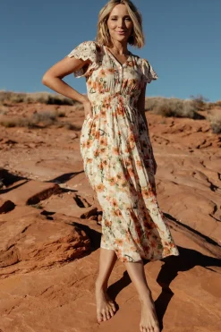 Sale Baltic Born Aliyah Midi Dress | Coral Floral