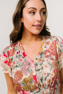 Discount Baltic Born Aliyah Midi Dress | Cream Multi Floral