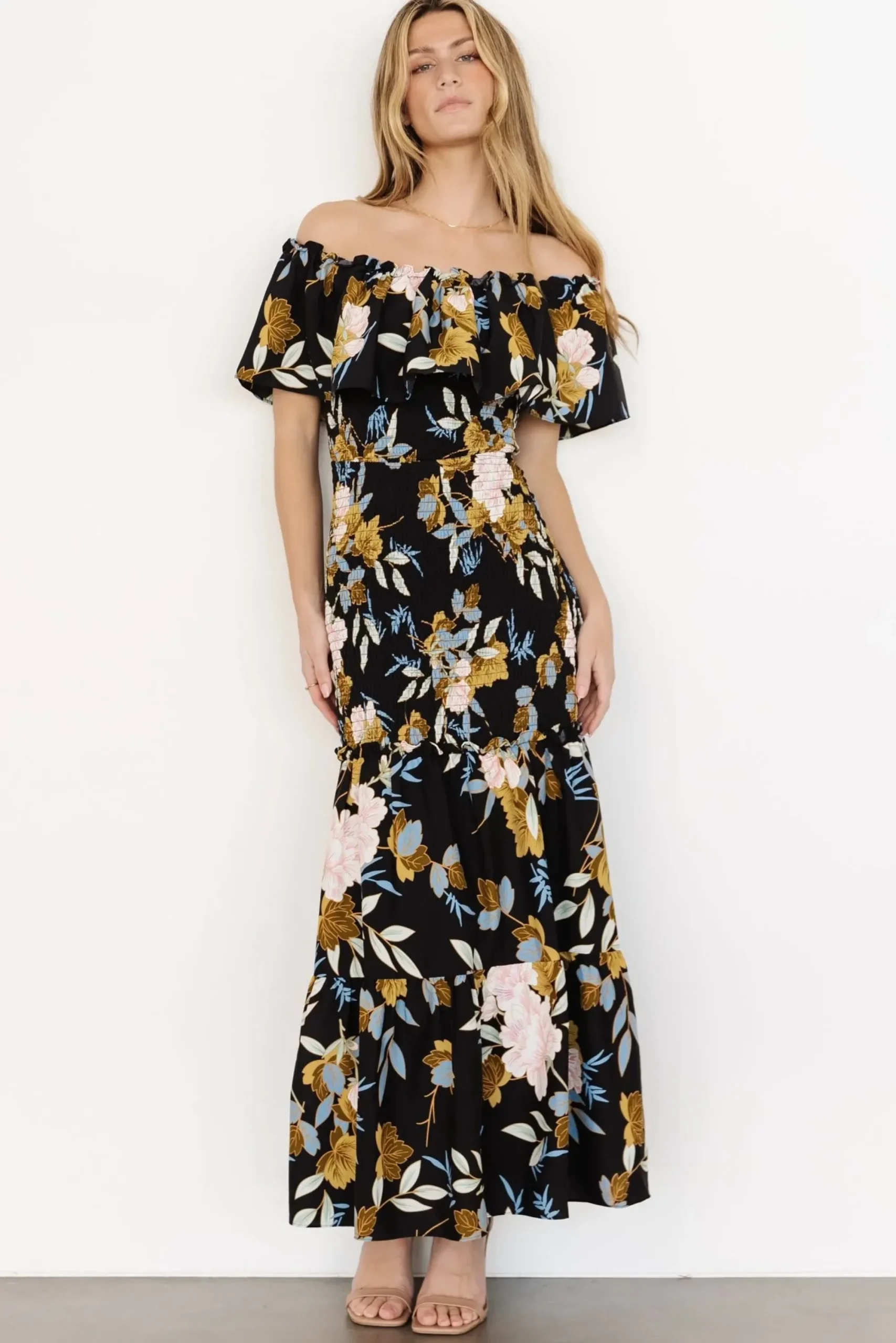 Discount Baltic Born Amalfi Smocked Maxi Dress | Midnight Floral