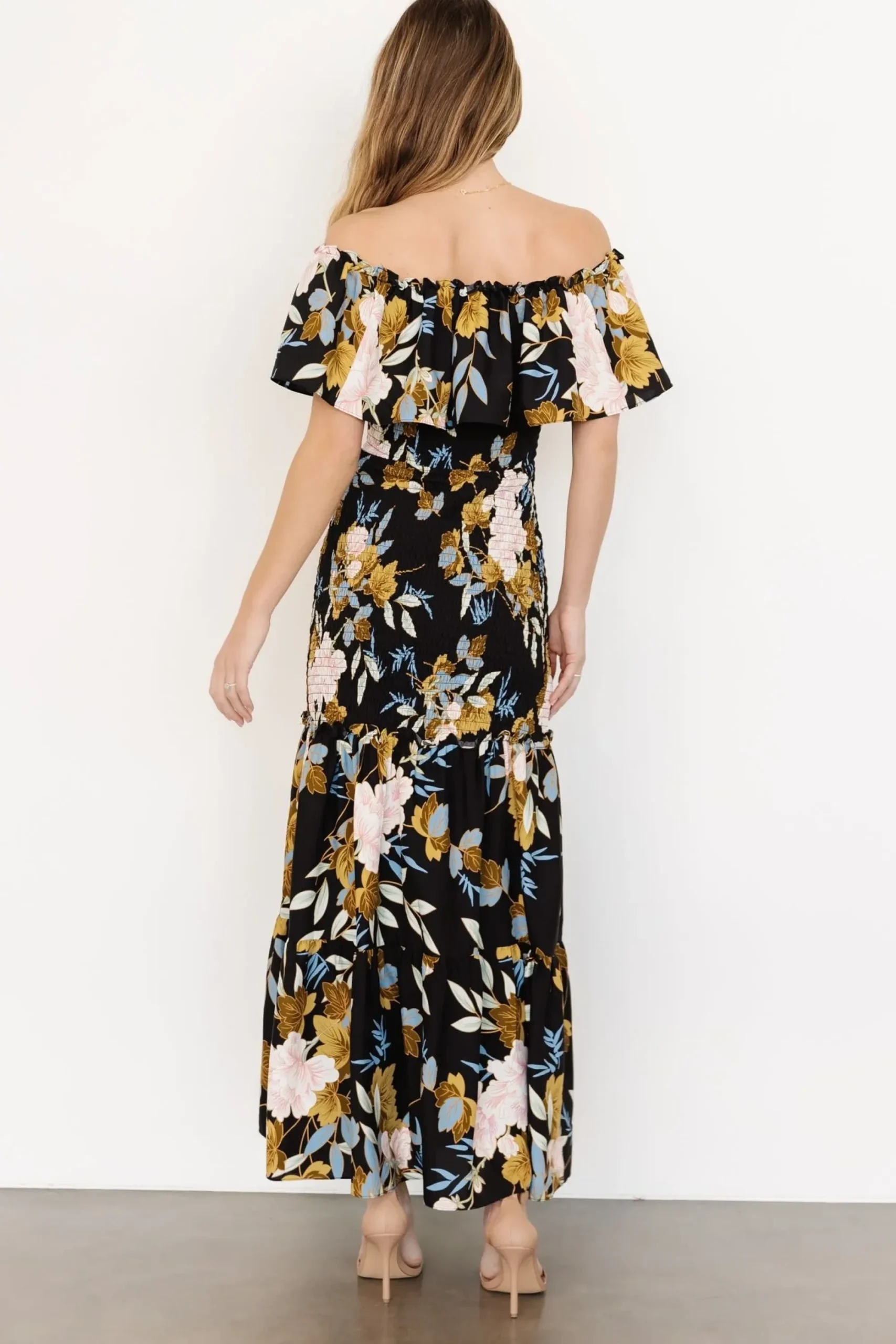 Discount Baltic Born Amalfi Smocked Maxi Dress | Midnight Floral