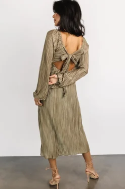 Hot Baltic Born Amani Pleated Midi Dress | Olive