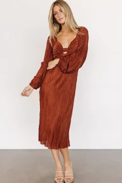 Fashion Baltic Born Amani Pleated Midi Dress | Cinnamon