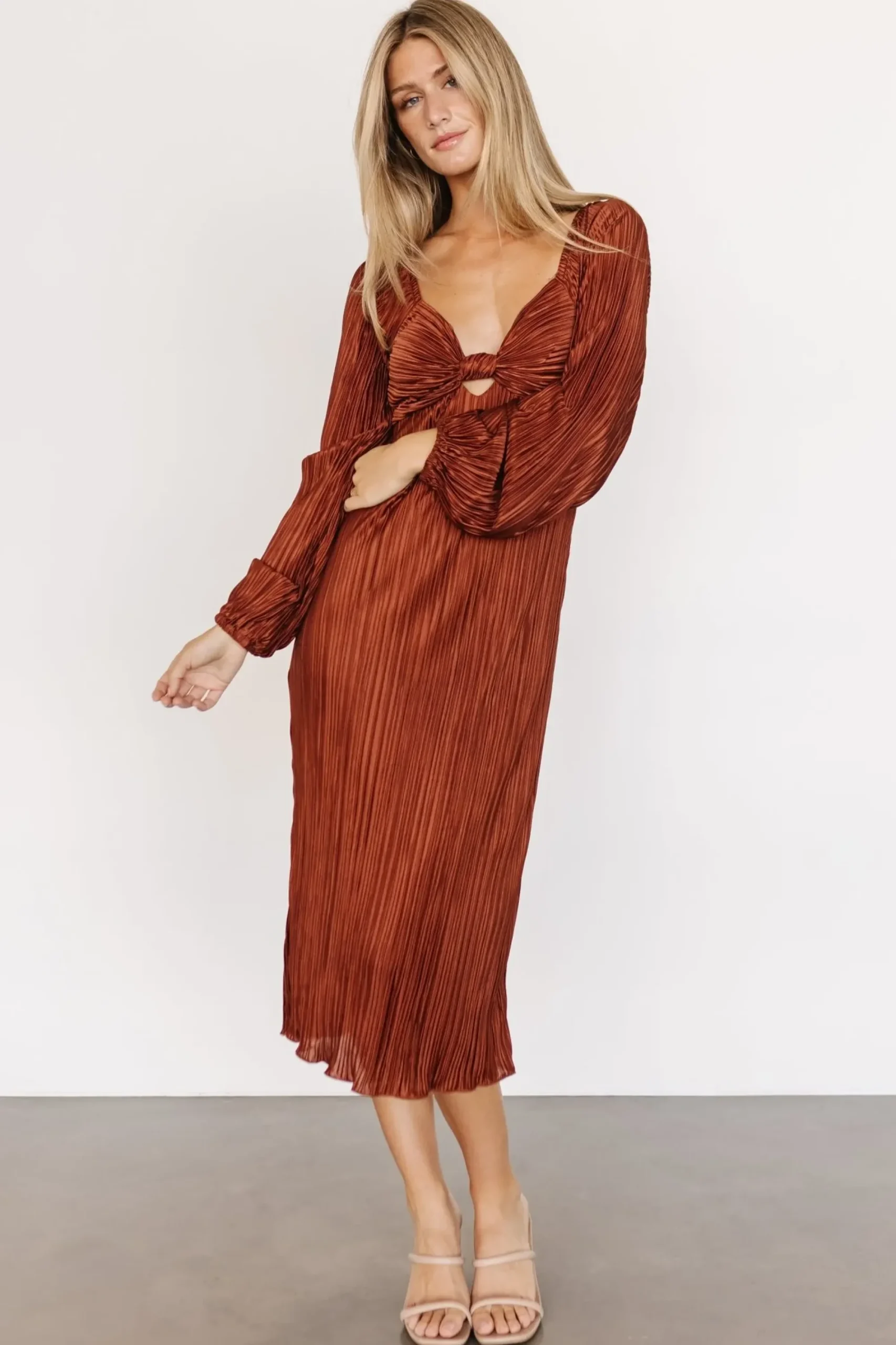 Fashion Baltic Born Amani Pleated Midi Dress | Cinnamon