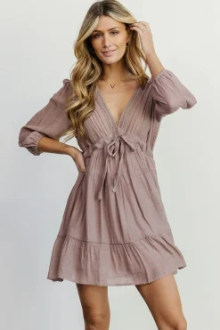 Fashion Baltic Born Amelia Boho Mini Dress | Dusty Lavender