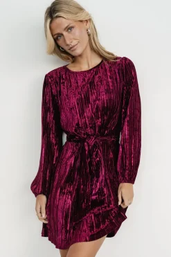Online Baltic Born Anastasia Velvet Short Dress | Wine Berry
