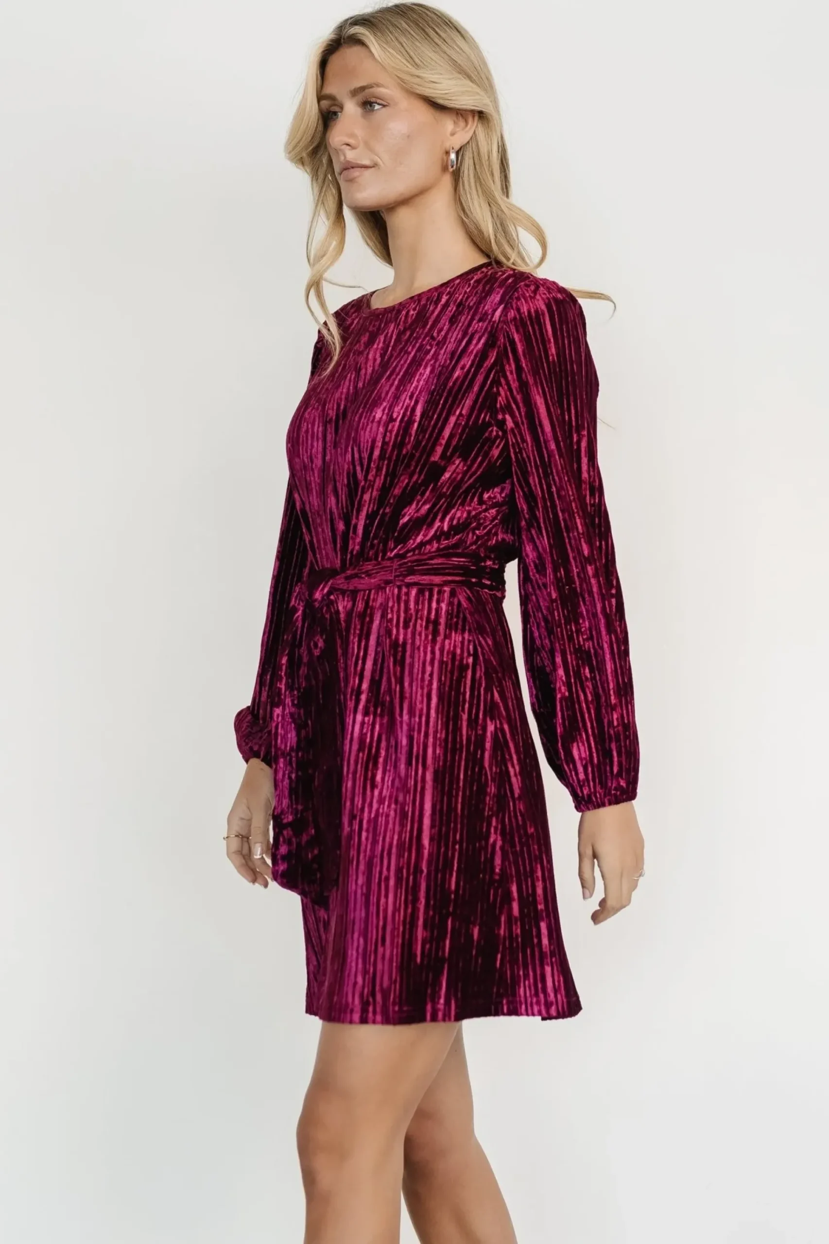 Online Baltic Born Anastasia Velvet Short Dress | Wine Berry