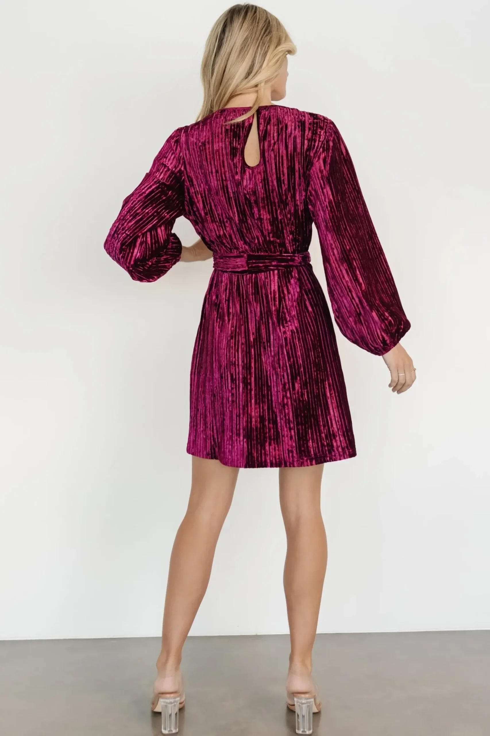 Online Baltic Born Anastasia Velvet Short Dress | Wine Berry