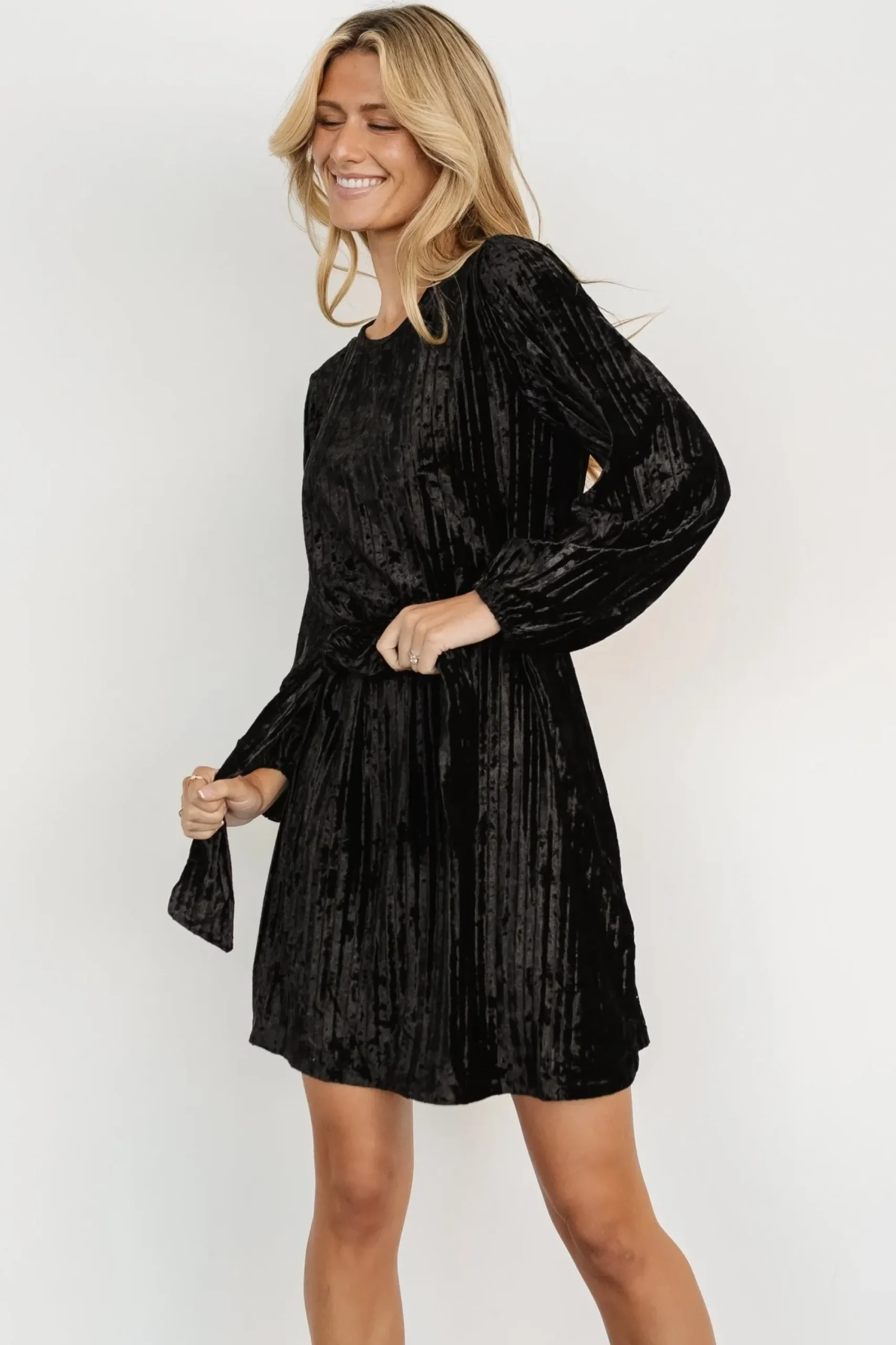 Outlet Baltic Born Anastasia Velvet Short Dress | Black