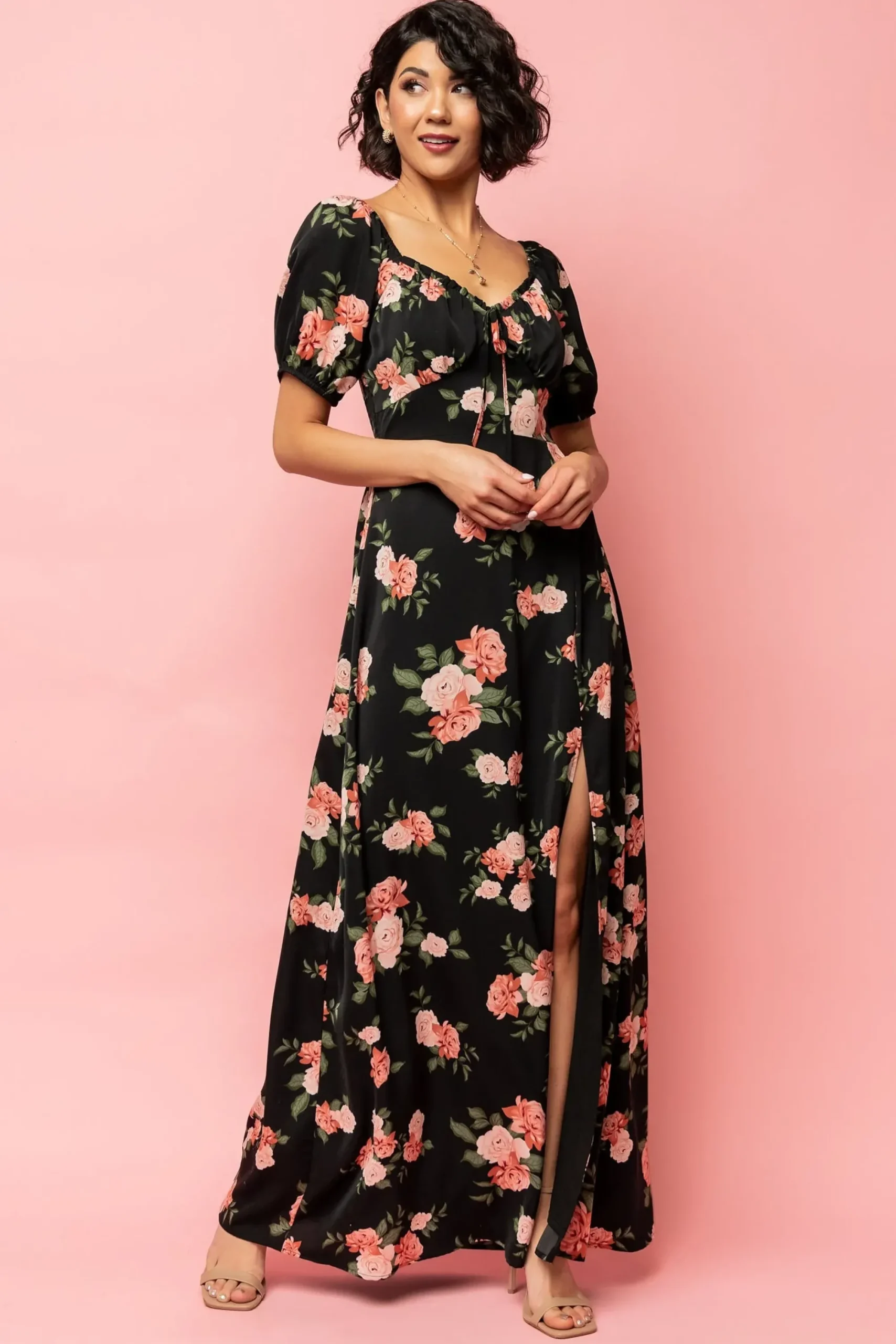 Fashion Baltic Born Angela Maxi Dress | Black Rose Floral
