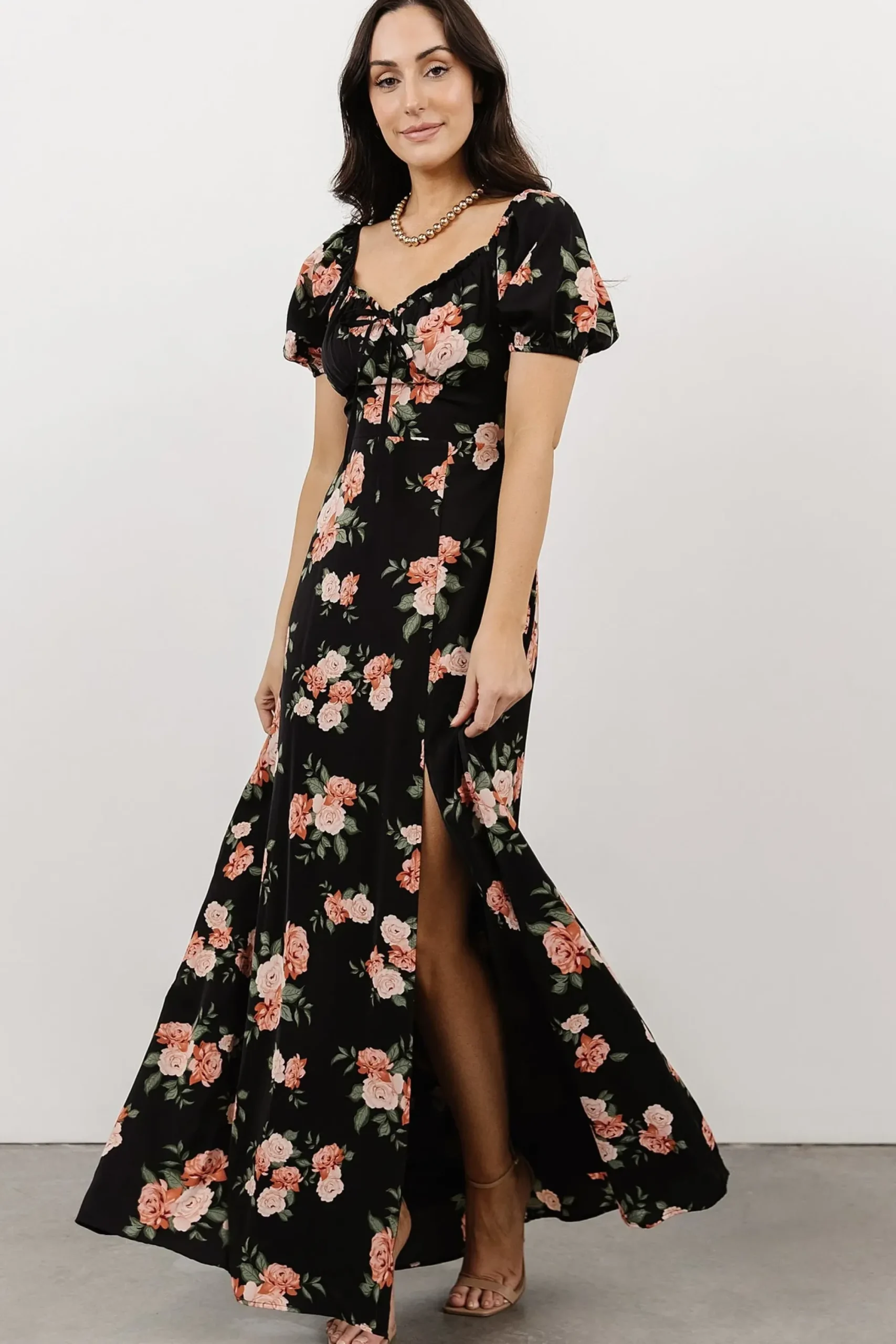Fashion Baltic Born Angela Maxi Dress | Black Rose Floral