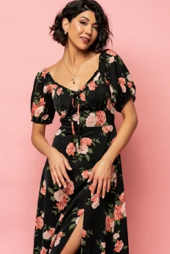 Fashion Baltic Born Angela Maxi Dress | Black Rose Floral