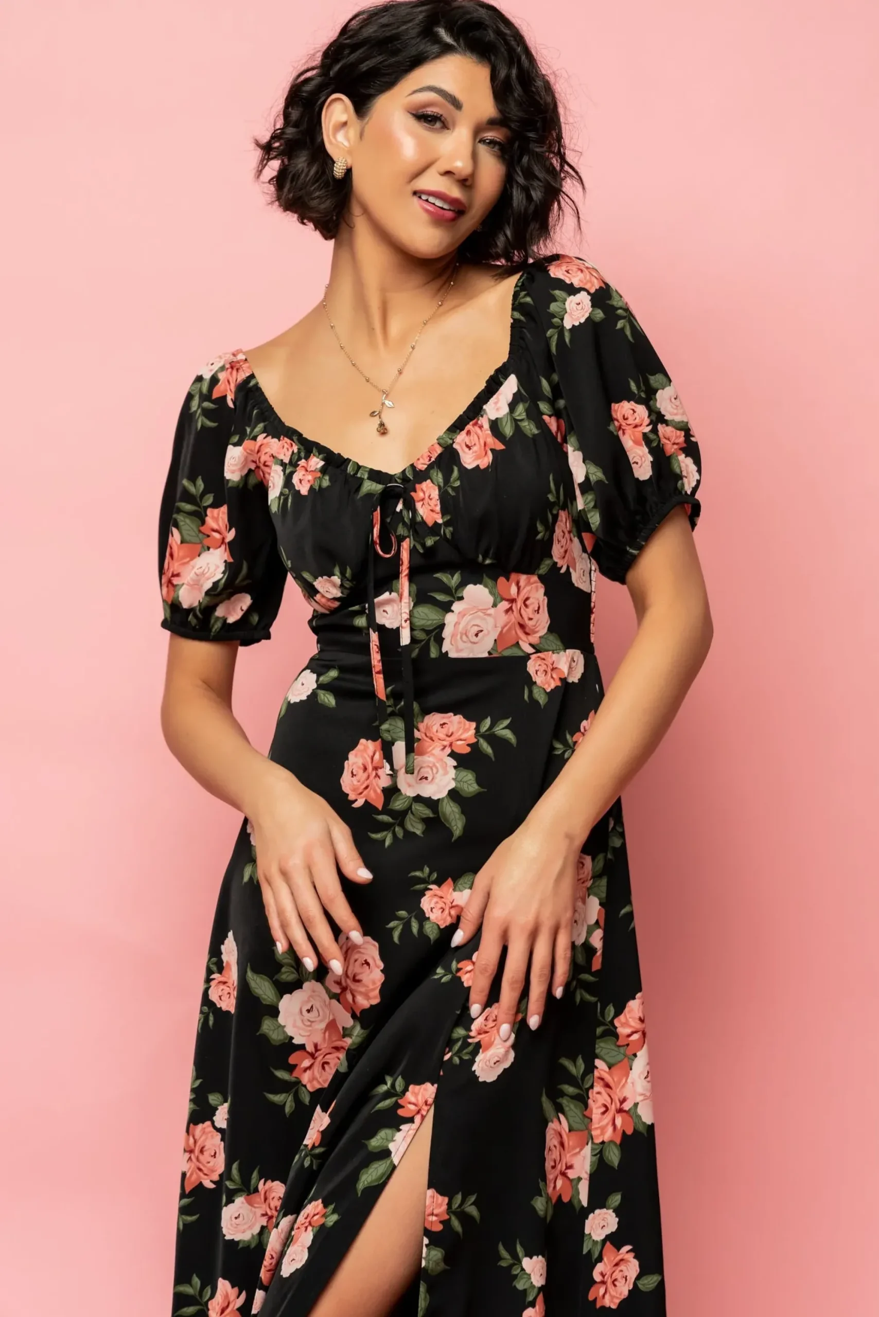 Fashion Baltic Born Angela Maxi Dress | Black Rose Floral