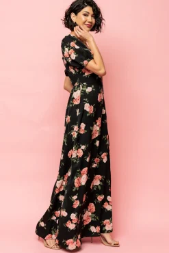 Fashion Baltic Born Angela Maxi Dress | Black Rose Floral