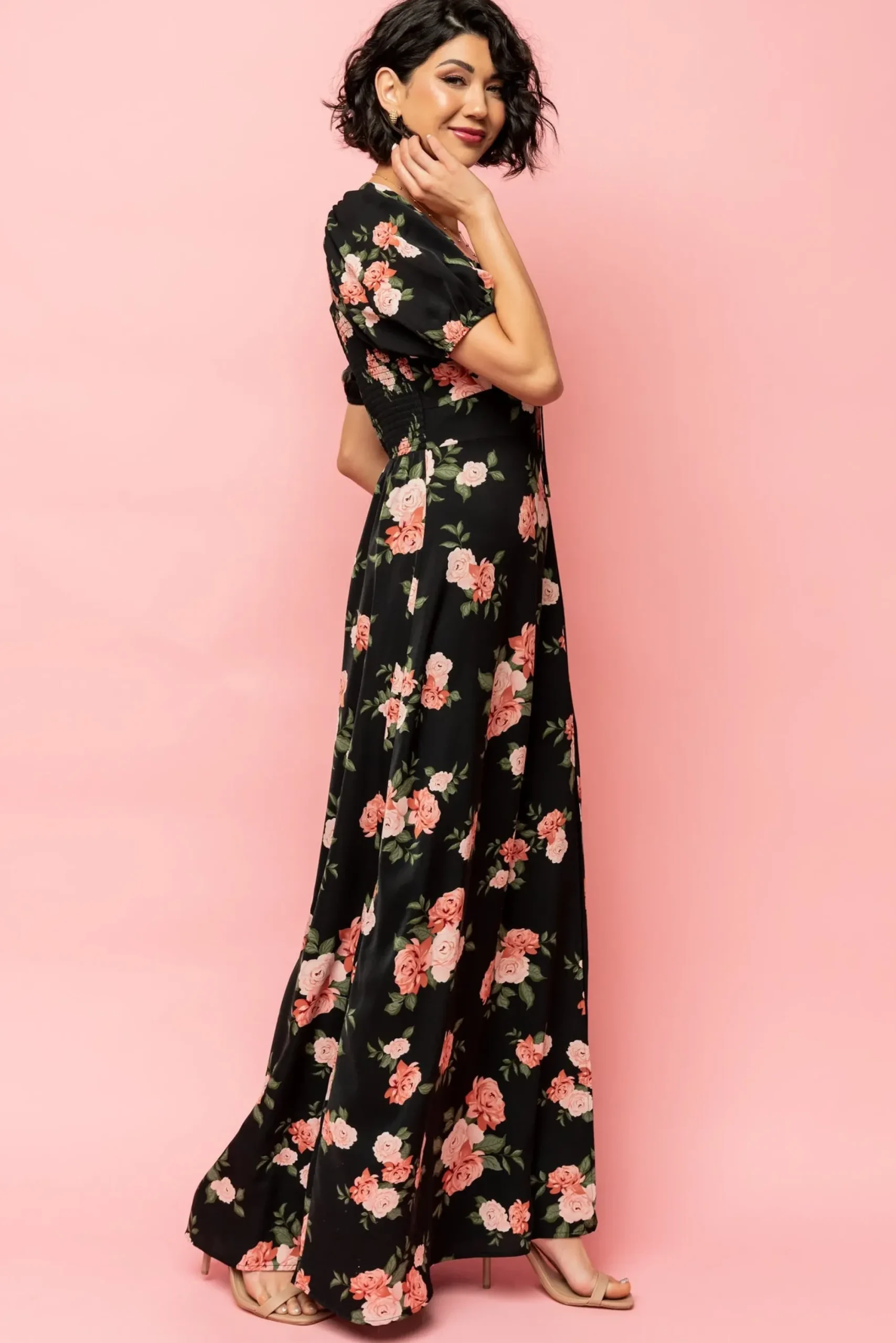 Fashion Baltic Born Angela Maxi Dress | Black Rose Floral