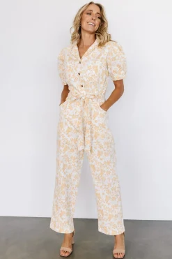 New Baltic Born Annalise Jumpsuit | White + Yellow