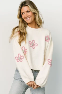Clearance Baltic Born Annie Flower Knit Sweater | Cream