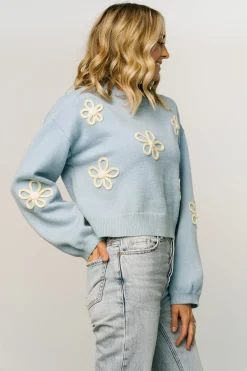 Hot Baltic Born Annie Flower Knit Sweater | Blue