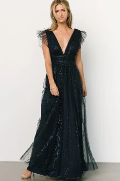 Best Baltic Born Annika Sequin Mesh Maxi Dress | Navy