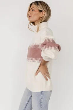 Online Baltic Born Antonov Turtle Neck Sweater | Mauve + Cream