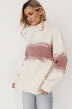 Online Baltic Born Antonov Turtle Neck Sweater | Mauve + Cream