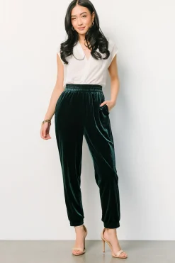 Sale Baltic Born Archie Velvet Jogger Pants | Dark Green