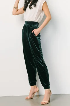 Sale Baltic Born Archie Velvet Jogger Pants | Dark Green