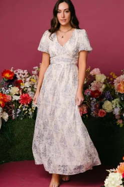 New Baltic Born Ardley Maxi Dress | Cream + Blue