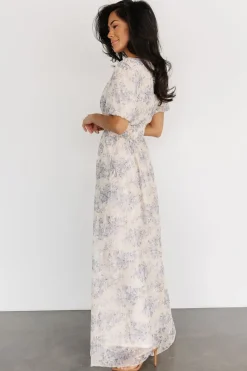 New Baltic Born Ardley Maxi Dress | Cream + Blue