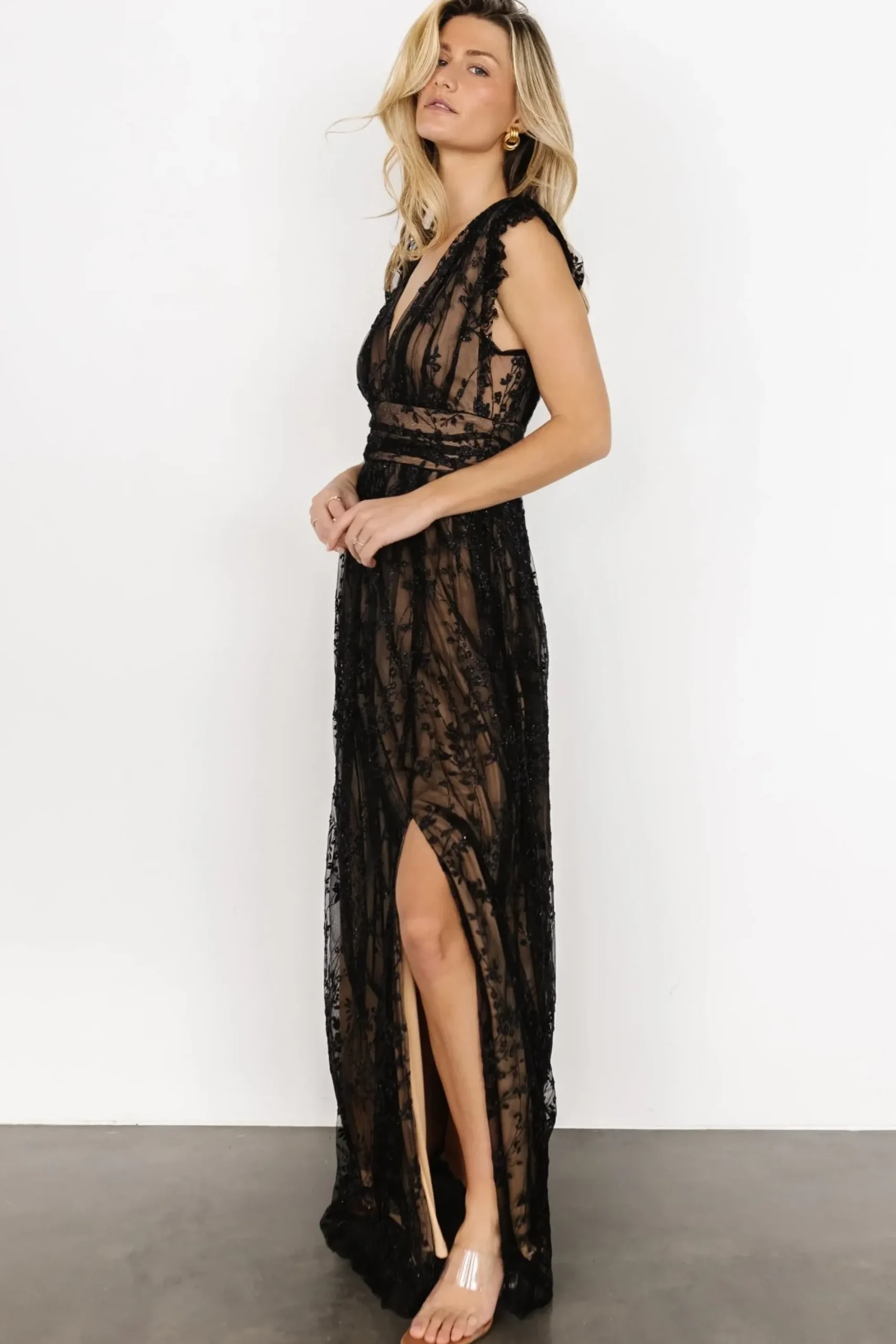 Best Baltic Born Arlene Shimmer Gown | Black + Nude