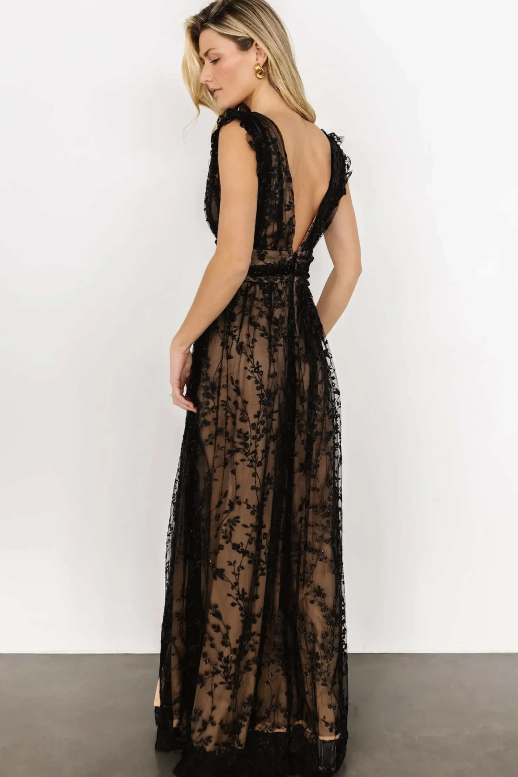 Best Baltic Born Arlene Shimmer Gown | Black + Nude