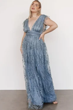 Sale Baltic Born Arlene Shimmer Gown | Winter Blue