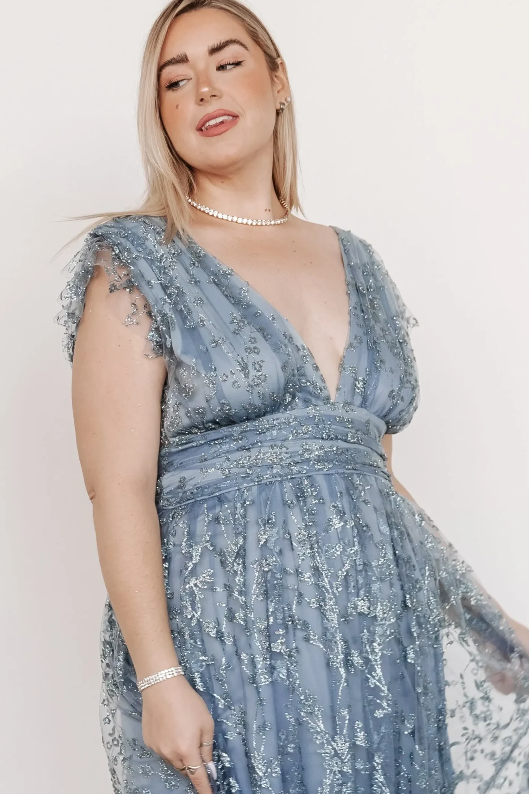 Sale Baltic Born Arlene Shimmer Gown | Winter Blue