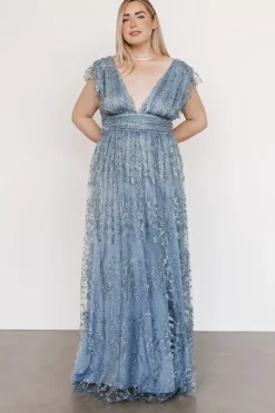 Sale Baltic Born Arlene Shimmer Gown | Winter Blue