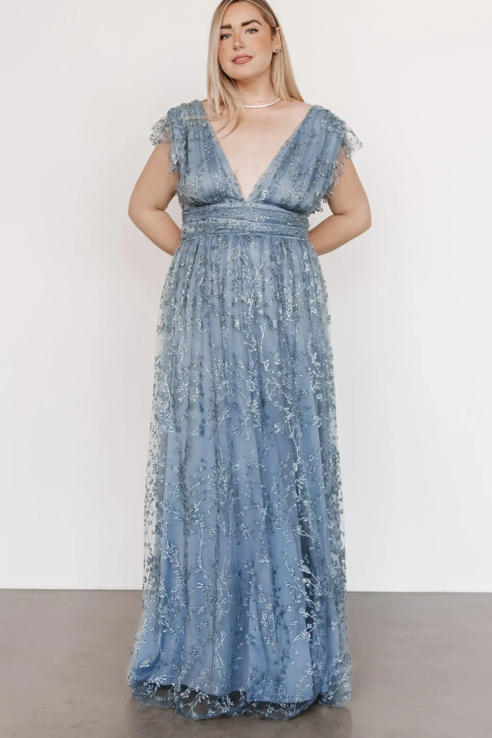 Sale Baltic Born Arlene Shimmer Gown | Winter Blue