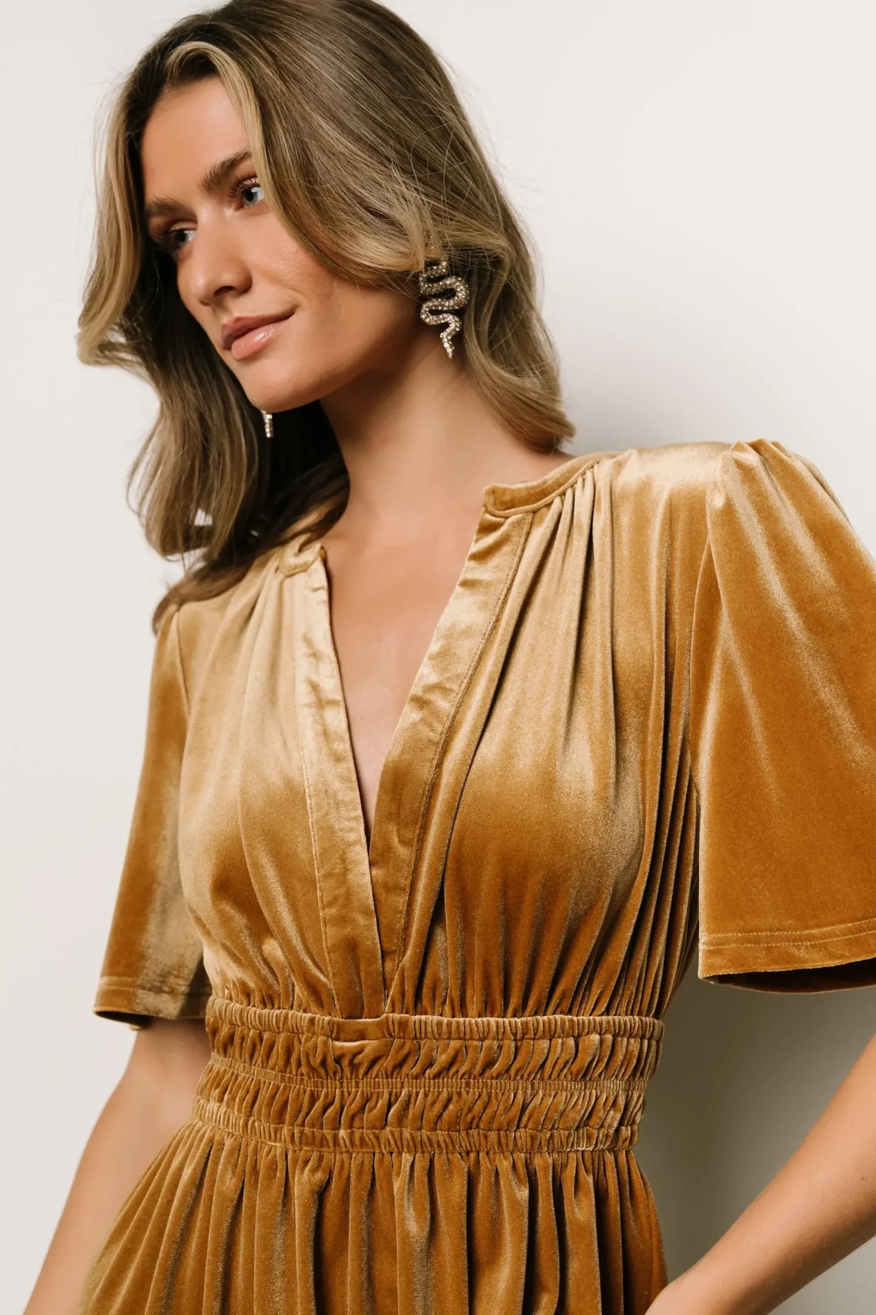 Clearance Baltic Born Artemis Velvet Maxi Dress | Dark Gold