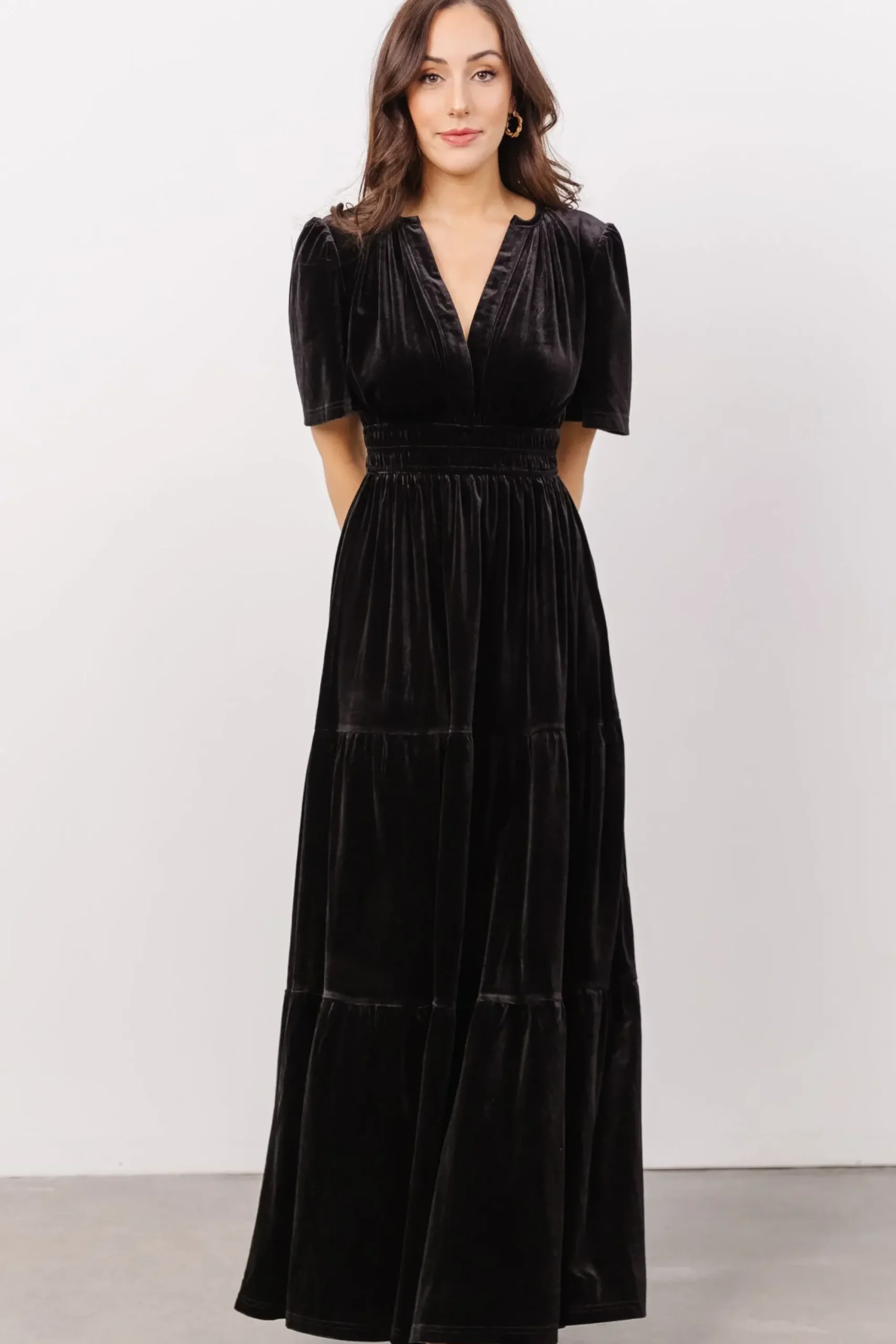 New Baltic Born Artemis Velvet Maxi Dress | Black