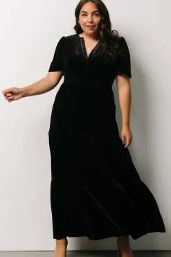 New Baltic Born Artemis Velvet Maxi Dress | Black