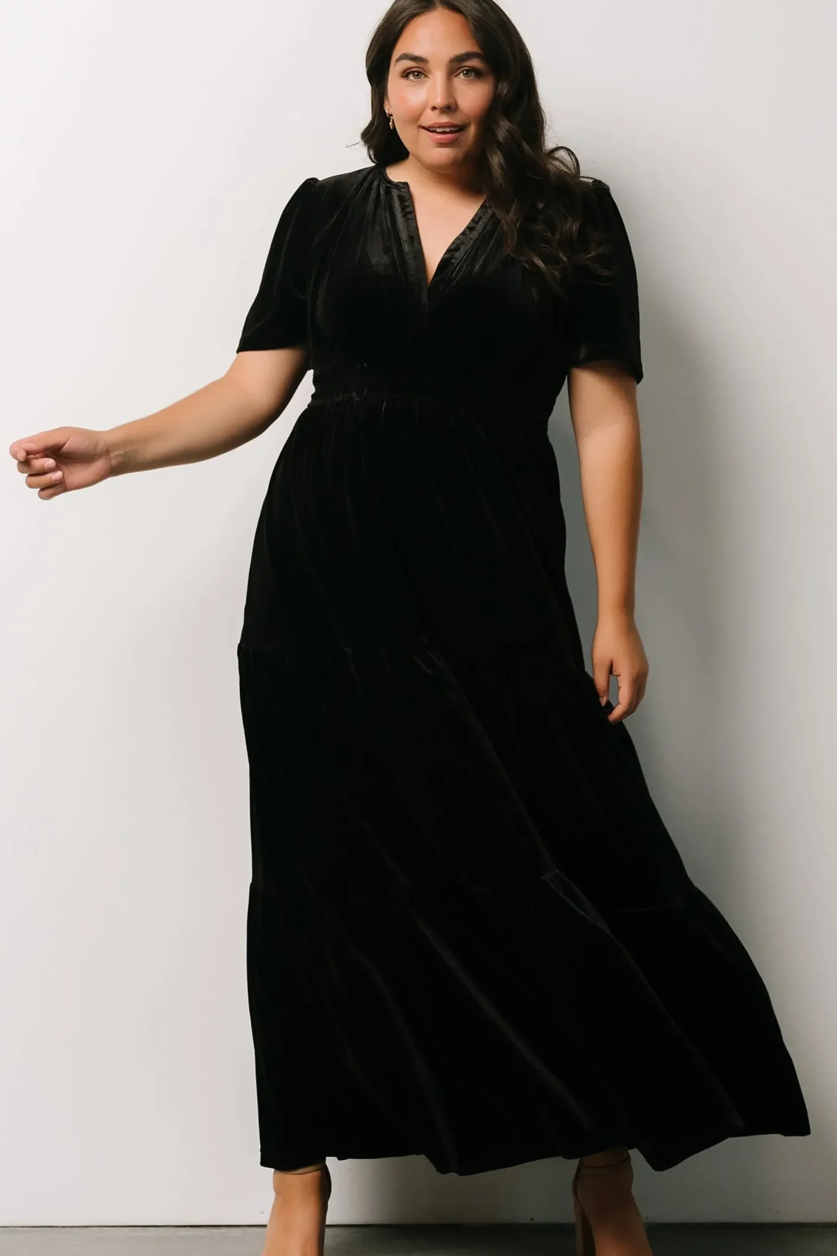 New Baltic Born Artemis Velvet Maxi Dress | Black